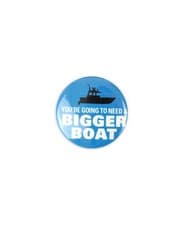 Image of Jaws badges, buttons, Roy Scheider, Steven Spielberg, great white shark, amity