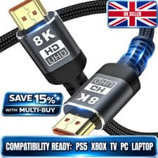Image of 8K HDMI Cable 2.1 Gold Plated Ultra High Speed 48Gbps 8K 60Hz 4K 120Hz HDR eARC