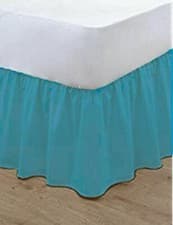 Image of LUXURY PLAIN DYED FRILLED POLY-COTTON PLATFORM BASE VALANCE SHEETS**SALE ON**
