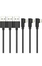 Image of Long 2m 90 Degree 3Pack MFi Certified Right Angle Lightning to USB Charge Cable
