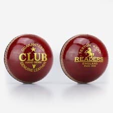 Image of Readers Club Leather Cricket Ball - Red - Size Mens 5.5oz - Free P&P