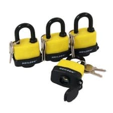 Image of 4 x Heavy Duty Keyed Alike 40mm Padlocks Water Resistant Weatherproof Security