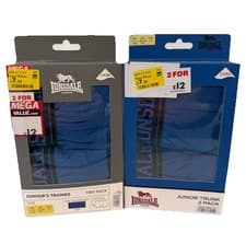 Image of Lonsdale Junior Trunks Pants Blue Boys 11-12 Years X4 Pairs 2 Packs New