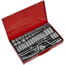 Image of Sealey 64 Piece Combination Drive Hexagon WallDrive Socket Set Metric and Imperi