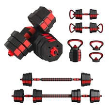 Image of Exersci Adjustable Dumbbell Hex Premium Set 20kg - 40kg Kettlebell Option