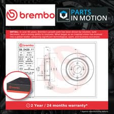 Image of 2x Brake Discs Pair Solid Rear 302mm 08.D429.11 Brembo Set 58411D3000 58411D7000