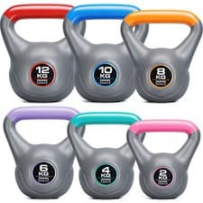Image of Vinyl Kettlebell Weight Exercise Strength Gym Training Kettlebells 2kg To 12kg