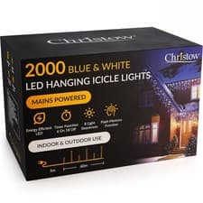 Image of Christow Christmas Icicle Lights Indoor Outdoor Flashing 240-2000 LED (7.5m-60m)