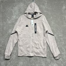Image of Adidas Designed For Gameday 4 Full Zip Hoodie Beige Men's Medium | RAIL