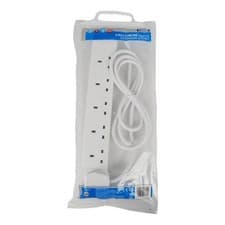 Image of Status 6 Way Extension Socket - White - 2M