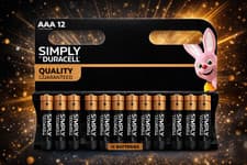Image of Duracell AAA Batteries Simply Alkaline Long Lasting 1.5V Pack of 12