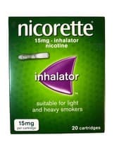 Image of Nicorette 15mg Inhalator. 20 Cartridges. Exp: 05/28