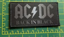 Image of AC/DC BACK IN BLACK PRINTED SEW ON PATCH OFFICIALLY LICENSED