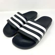 Image of Adidas Adilette Aqua Slides Men’s 12 Sandals Black White