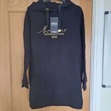 Image of New Ladies Black Barbour International Throttle Hoodie Size 12 Christmas Gift