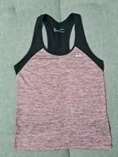 Image of Under Armour Women Tech Black wine Racerback Sleeveless Tank Top T-shirt size m
