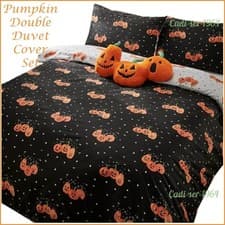 Image of George Pumpkin Halloween DOUBLE Duvet Cover Set REVERSIBLE NEW
