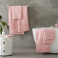 Image of Catherine Lansfield Zero Twist 100% Cotton 450GSM Towel Collection Pink