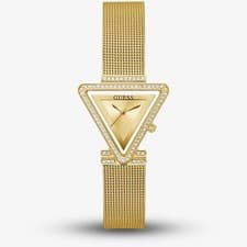 Image of Guess Ladies Fame Gold Tone Triangular Crystal Watch GW0508L2