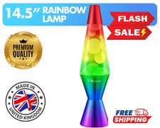 Image of Retro Lava Lamp 16” Peaceful Motion Wax Liquid Relaxation Mood Light 7 Colours