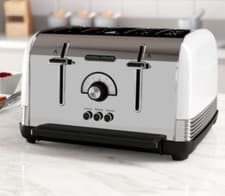 Image of Morphy Richards Venture Retro 4-Slice Toaster White 240332 1.8kW GRADED