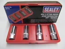 Image of Stud Extractor set. Sealey AK723 4pc .  1/2"Sq Drive Metric C8-13