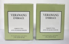 Image of 2 x VERA WANG EMBRACE GREEN TEA AND PEAR BLOSSOM 30ML EDT SPRAY NEW & SEALED