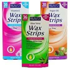 Image of Beauty Formulas Wax Strips Hair Remover Face & Bikini Line Legs & Body