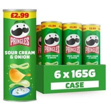 Image of Pringles Sour Cream & Onion Sharing Crisps 6 x 165g