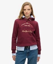 Image of Superdry Womens Luxe Metallic Logo Hoodie
