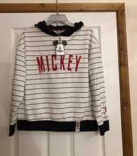 Image of NEW PRIMARK DISNEY MICKEY MOUSE SWEATSHIRT TOP UK 10-12 SMALL BNWT JUMPER HOODIE