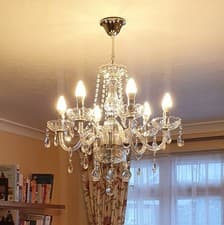 Image of Theresa Crystal Chandelier, Clear K9 Crystal Glass Ceiling Light