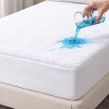 Image of Waterproof Terry Towel Mattress Protector Non-Allergenic Fitted Sheet Bed Cover