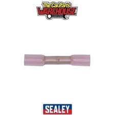 Image of Sealey RTSB100 Heat Shrink Butt Connector Terminal 4.8mm, Red - Pack of 100