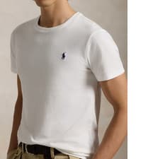 Image of Ralph Lauren Custom Fit Crew Neck T-Shirt White