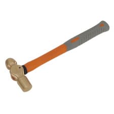 Image of Sealey Ball Pein Hammer With Shock-Absorbing Rubber Grip 16oz Non-Sparking NS084