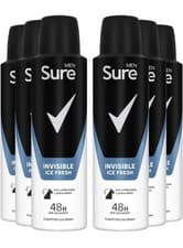 Image of Sure Men Invisible Ice Fresh Aerosol Anti-Perspirant Deodorant 48H - 6 X 150ML
