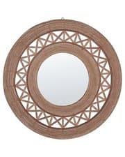 Image of Round Bamboo Wall Mirror ø 62 cm Light Brown CACOMA