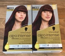 Image of 2X Schwarzkopf Oleo Intense Permanent Oil Colour 4-23 Burgundy Red Hair Dye