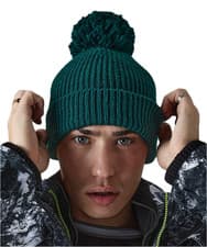 Image of Mens Womens Bobble Hat BEECHFIELD Winter Beanie Pom Pom Woolly Apres Ski Beenie