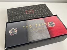 Image of Ted Baker Gift Box 3 Pack Crew Socks mens new in box gift