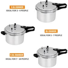 Image of 3/6/7 Litre Home Dual Handle aluminum Pressure Cooker Kitchen Catering Cookware