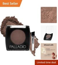 Image of Cruelty-Free Brow Defining Powder with Applicator Brush - Soft Finish Dark Brown