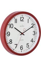 Image of Acctim Kempston Wall Clock Metal Energy Efficient Movement Glass Lens Red 35cm