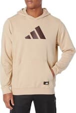 Image of ADIDAS Mens Future Icon 3-Bar Hoodie Hooded Sweatshirt - Wonder White - UK M