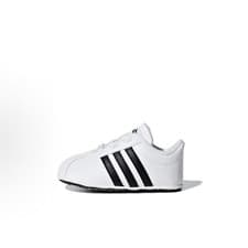 Image of adidas VL Court 2.0 Infant Trainers White Black F36605 UK 2K 3K 4K 5K