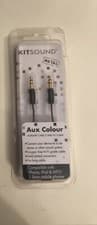 Image of Kitsound 1m 3.5mm Jack to Jack Aux Cable STEREO Audio Auxiliary PC Car Grey