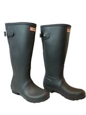 Image of Hunter Womens Boots Original Tall Length Back Adjustable Wellington Navy UK4 NEW