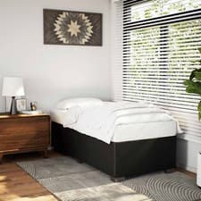 Image of Bed Frame without Mattress Black Single Faux Leather