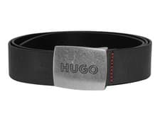 Image of Hugo Boss Mens Leather Belt Black Size 85-32 (fits 30”)Brand New